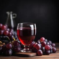 AI generated A glass of red grape juice photo