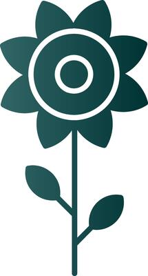Sunflower Glyph Gradient Icon