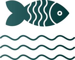 Fish Glyph Gradient Icon vector