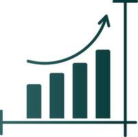 Bar Chart Glyph Gradient Icon vector