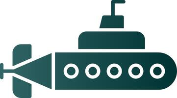 submarino glifo degradado icono vector