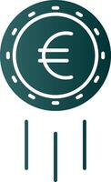 Euro Sign Glyph Gradient Icon vector