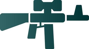 asalto rifle glifo degradado icono vector