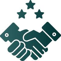 Partnership Handshake Glyph Gradient Icon vector