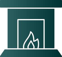 Fireplace Glyph Gradient Icon vector