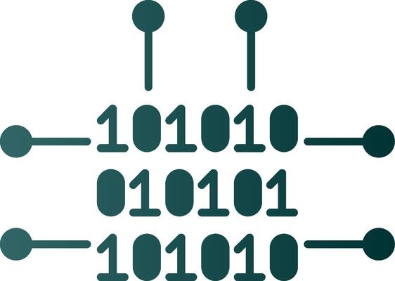 Binary Code Glyph Gradient Icon
