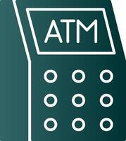 Atm Machine Glyph Gradient Icon vector