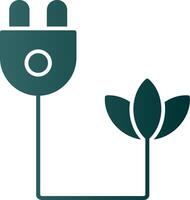 Eco Plug Glyph Gradient Icon vector