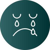 Crying Glyph Gradient Icon vector
