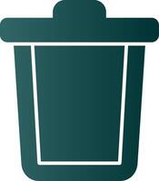 Trash Can Glyph Gradient Icon vector