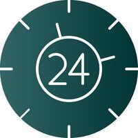 24 Hours Glyph Gradient Icon vector