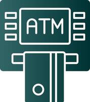 Atm Machine Glyph Gradient Icon vector