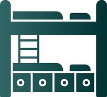 Bunk Bed Glyph Gradient Icon vector