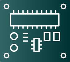 tarjeta de circuito impreso tablero glifo degradado icono vector