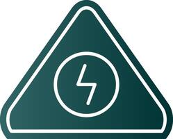 Electrical Danger Sign Glyph Gradient Icon vector