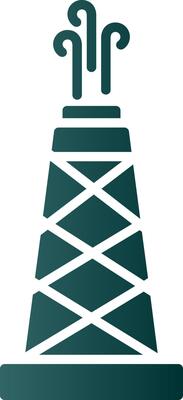 Oil Field Glyph Gradient Icon