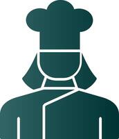 Lady Chef Glyph Gradient Icon vector