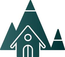 Mountain House Glyph Gradient Icon vector