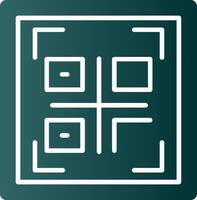 Qr Code Glyph Gradient Icon vector