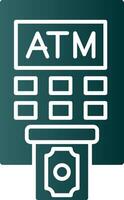 Atm Machine Glyph Gradient Icon vector