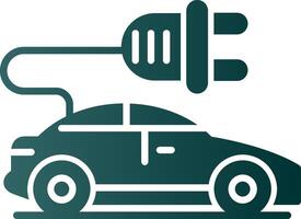 Electric Car Glyph Gradient Icon vector