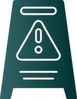 Hazard Sign Glyph Gradient Icon vector