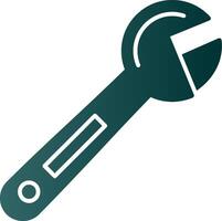 Adjustable Wrench Glyph Gradient Icon vector