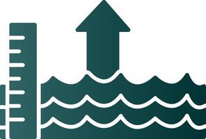 Sea Level Rise Glyph Gradient Icon vector