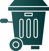 Trash Bin Glyph Gradient Icon vector