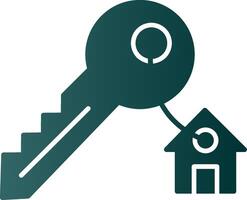 House Key Glyph Gradient Icon vector