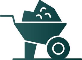 Wheelbarrow Glyph Gradient Icon vector