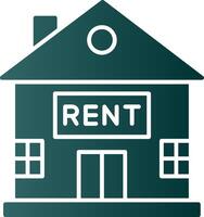 House for Rent Glyph Gradient Icon vector
