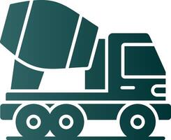 Concrete Mixer Truck Glyph Gradient Icon vector