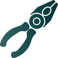 Pliers Flat Glyph Gradient Icon vector