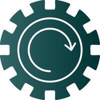 Gear Wheel Drawing Glyph Gradient Icon vector