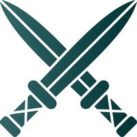 Two Swords Glyph Gradient Icon vector