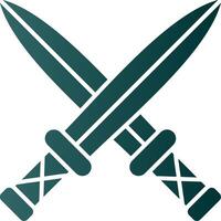 Two Swords Glyph Gradient Icon vector