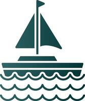 Sail Boat Glyph Gradient Icon vector
