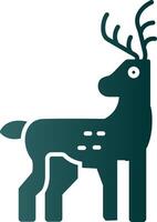 Reindeer Glyph Gradient Icon vector