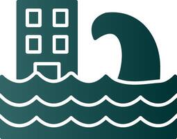 Tsunami Glyph Gradient Icon vector
