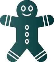 Gingerbread Man Glyph Gradient Icon vector