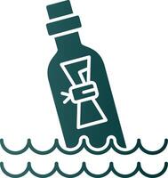 Message In Bottle Glyph Gradient Icon vector