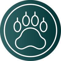 Pawprint Glyph Gradient Icon vector