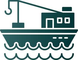 Fishing Boat Glyph Gradient Icon vector