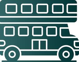 Double Bus Glyph Gradient Icon vector