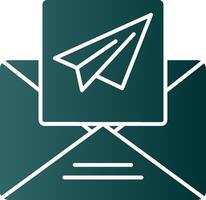 Paper Plane Glyph Gradient Icon vector