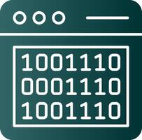 Binary Code Glyph Gradient Icon vector