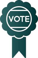Vote Badge Glyph Gradient Icon vector