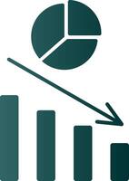 Pie Chart Glyph Gradient Icon vector