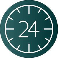 24 Hours Glyph Gradient Icon vector